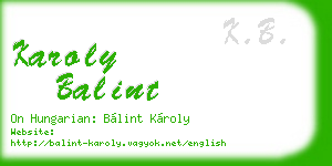 karoly balint business card